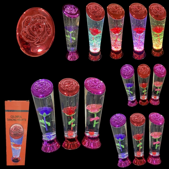 Color Changing I Love You Rose Water Tornado Glitter Lamp Mother's Day Gift - Picture 11 of 11